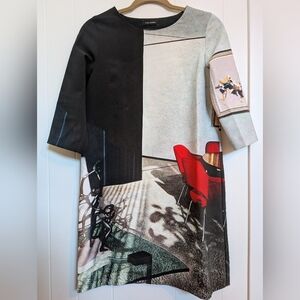 Cop.Copine Architectural Print Graphic Dress